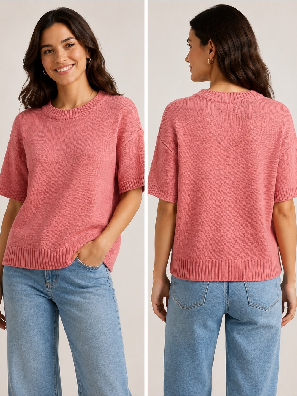 frye dusty rose textured knit short sleeve sweater size s nwt